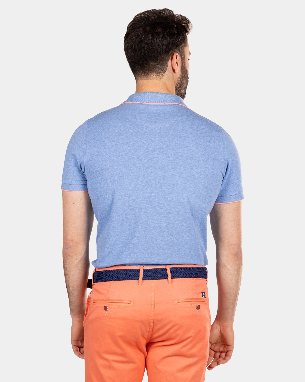 Effen polo met stretch - Bed Blue