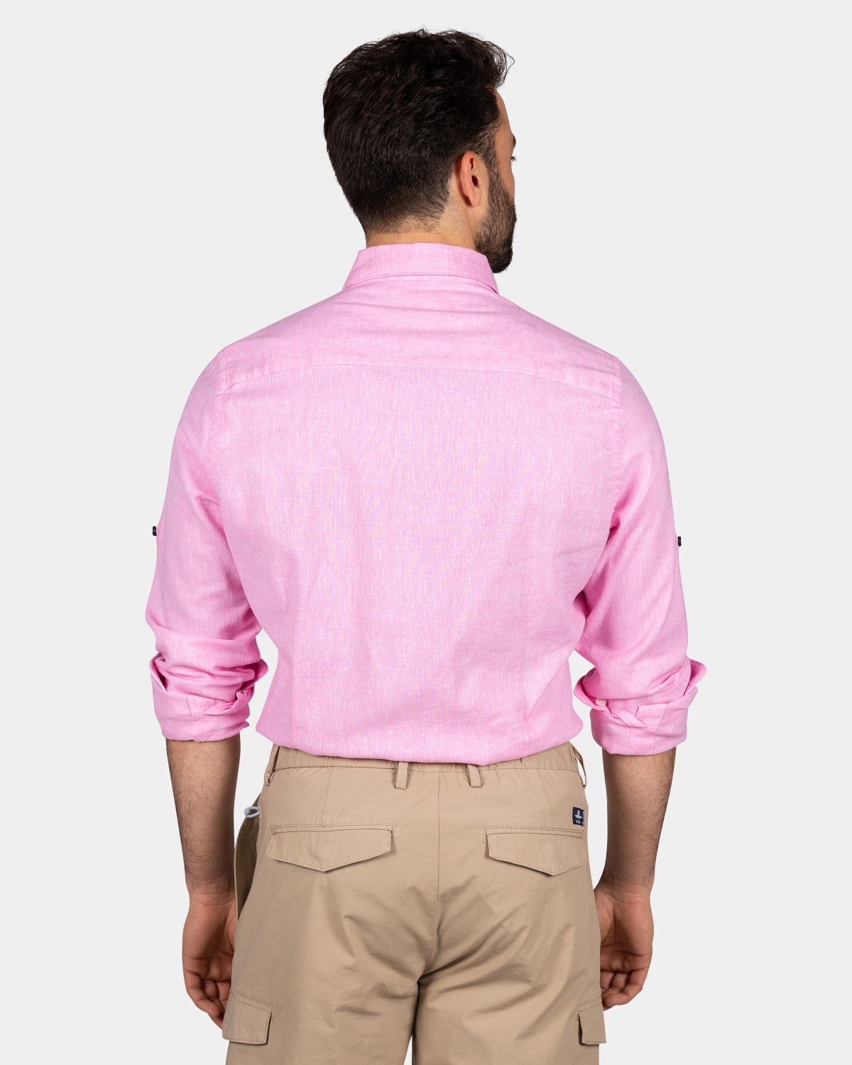 Felgekleurd effen overhemd  - Bright Pink