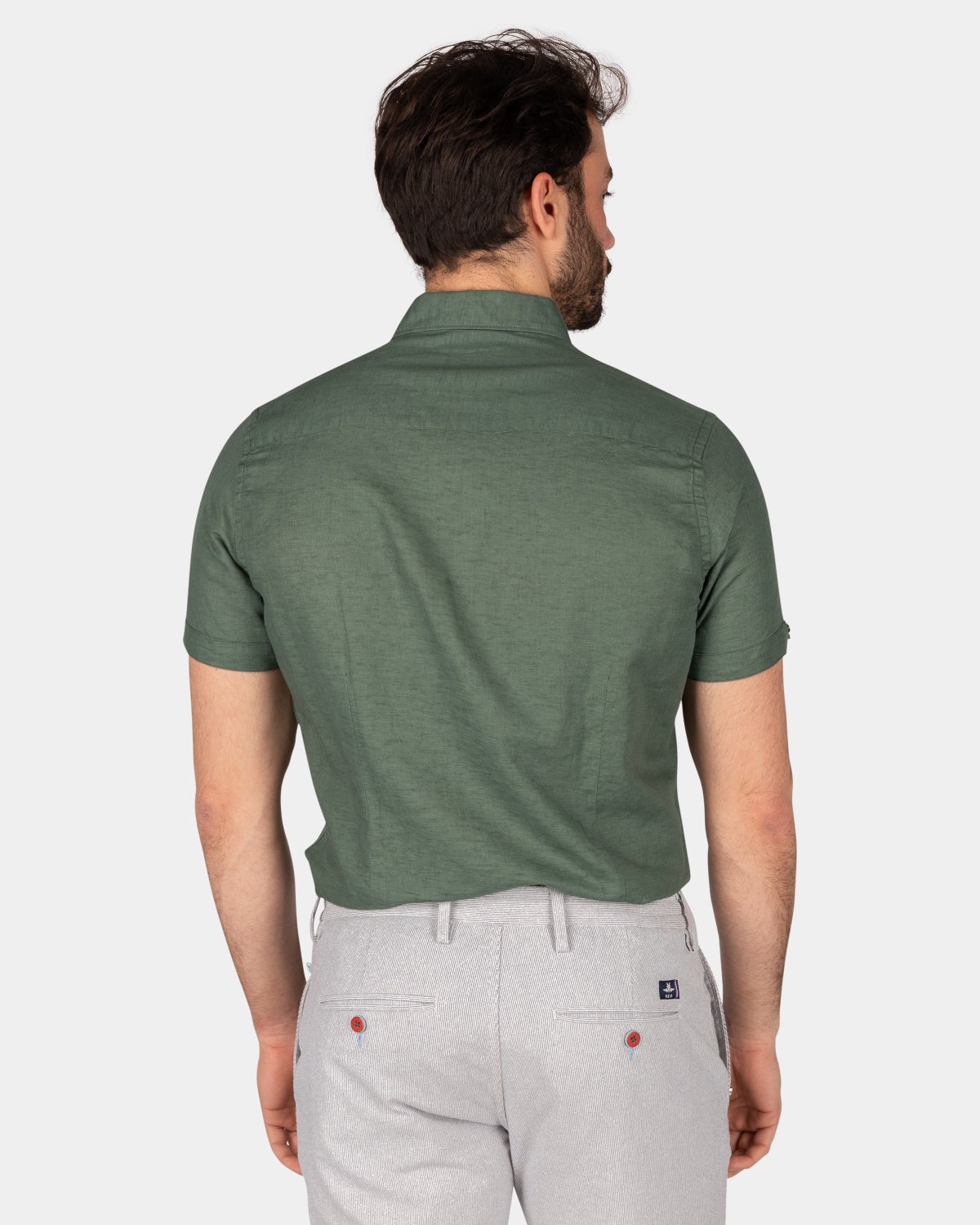 Plain shirt short sleeves - Chalk Green