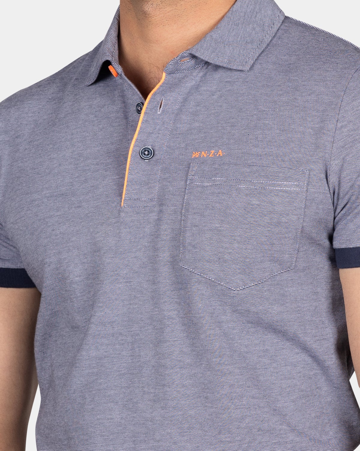 Plain cotton jersey polo - Ocean Navy