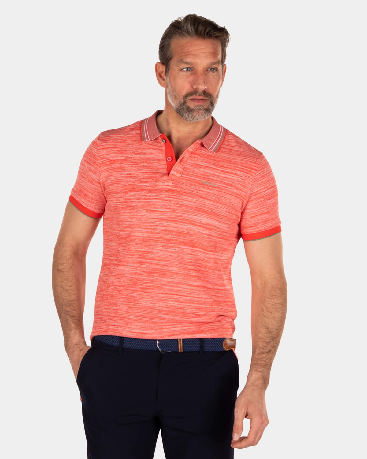 Polo de piqué de algodón - Orange Red