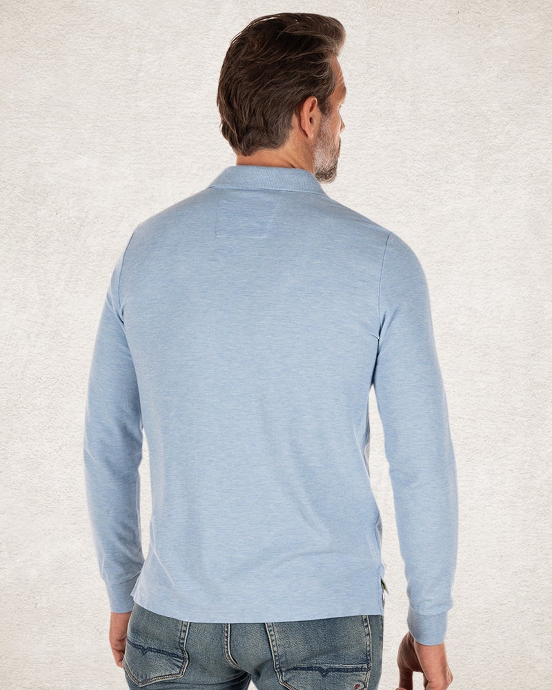 Effen katoenen rugby shirt Pale blue