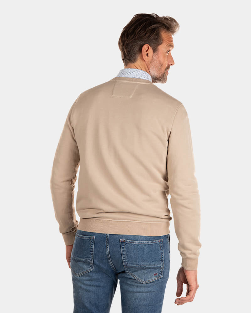 Einfarbiger Pullover mit Rundhalsausschnitt - Shimmering Sand