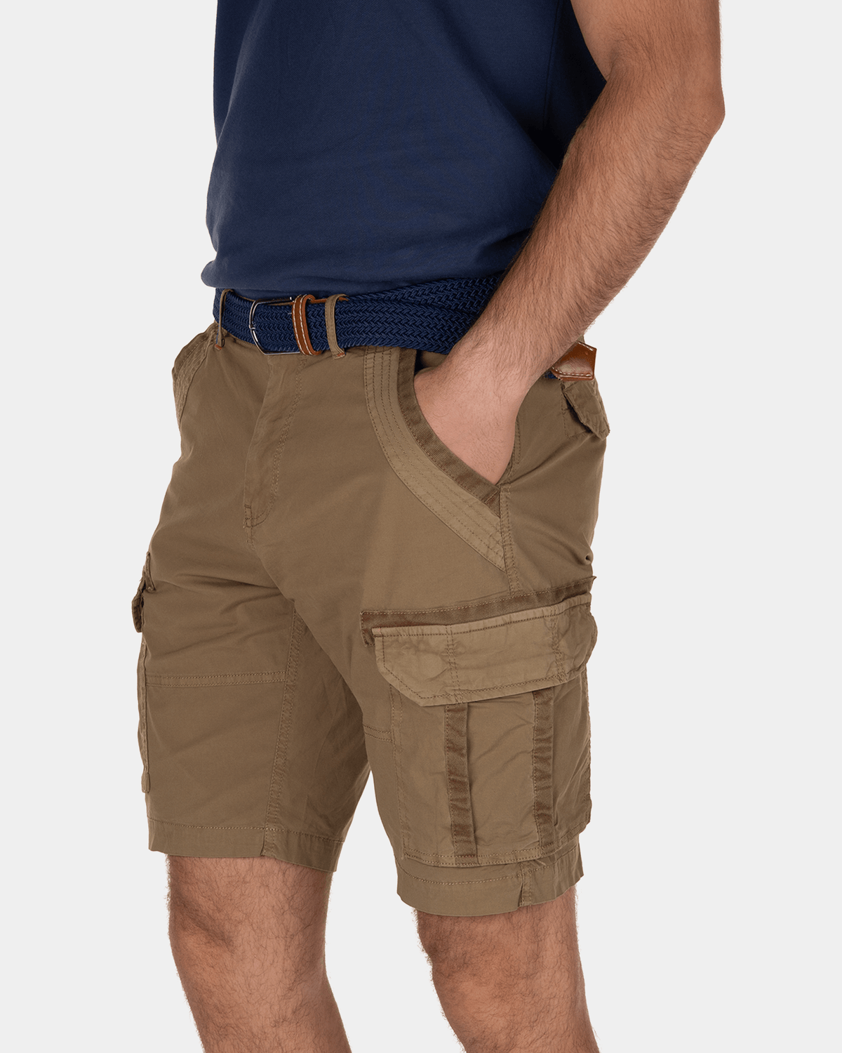 Pantalon cargo court Ward Poplin - Tobacco Brown