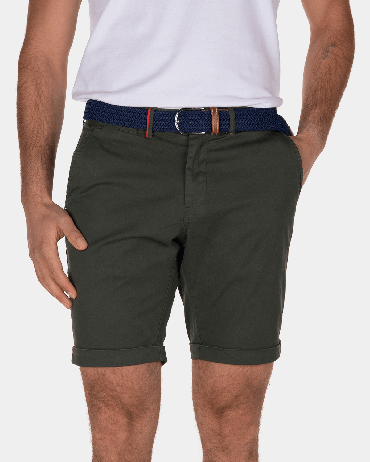 Korte stretch chino Whale Bay - Duck Green