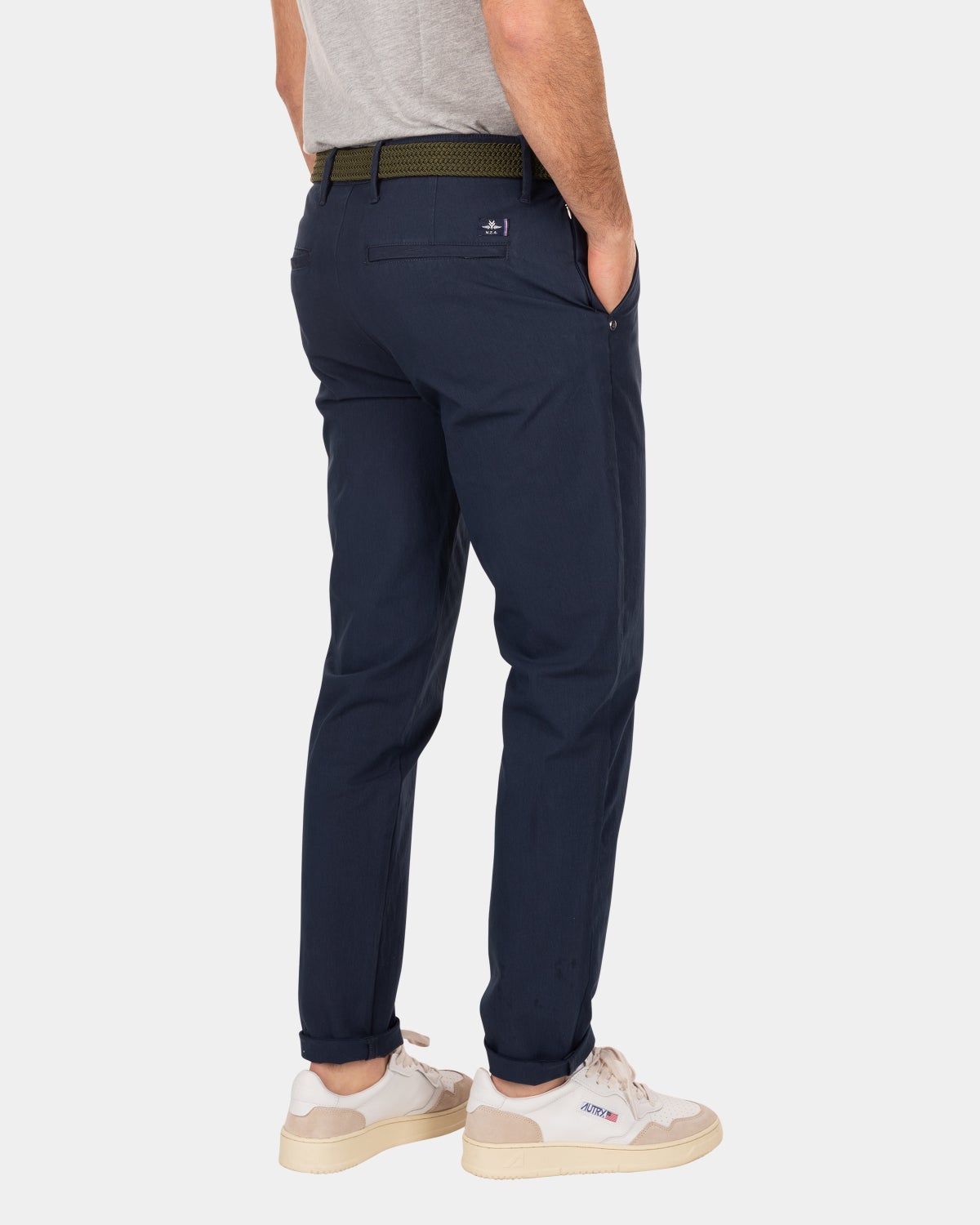 Pantalón chino liso con elástico - Traditional Navy