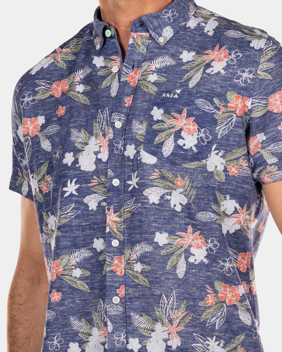 Camisa flores manga corta - Dusk Navy