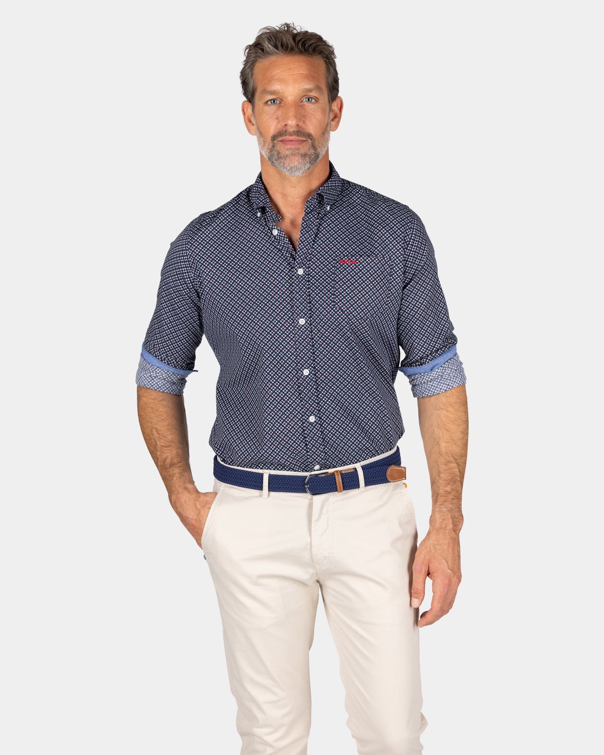 Chemise en flanelle imprimée bleu marine - Winter Navy