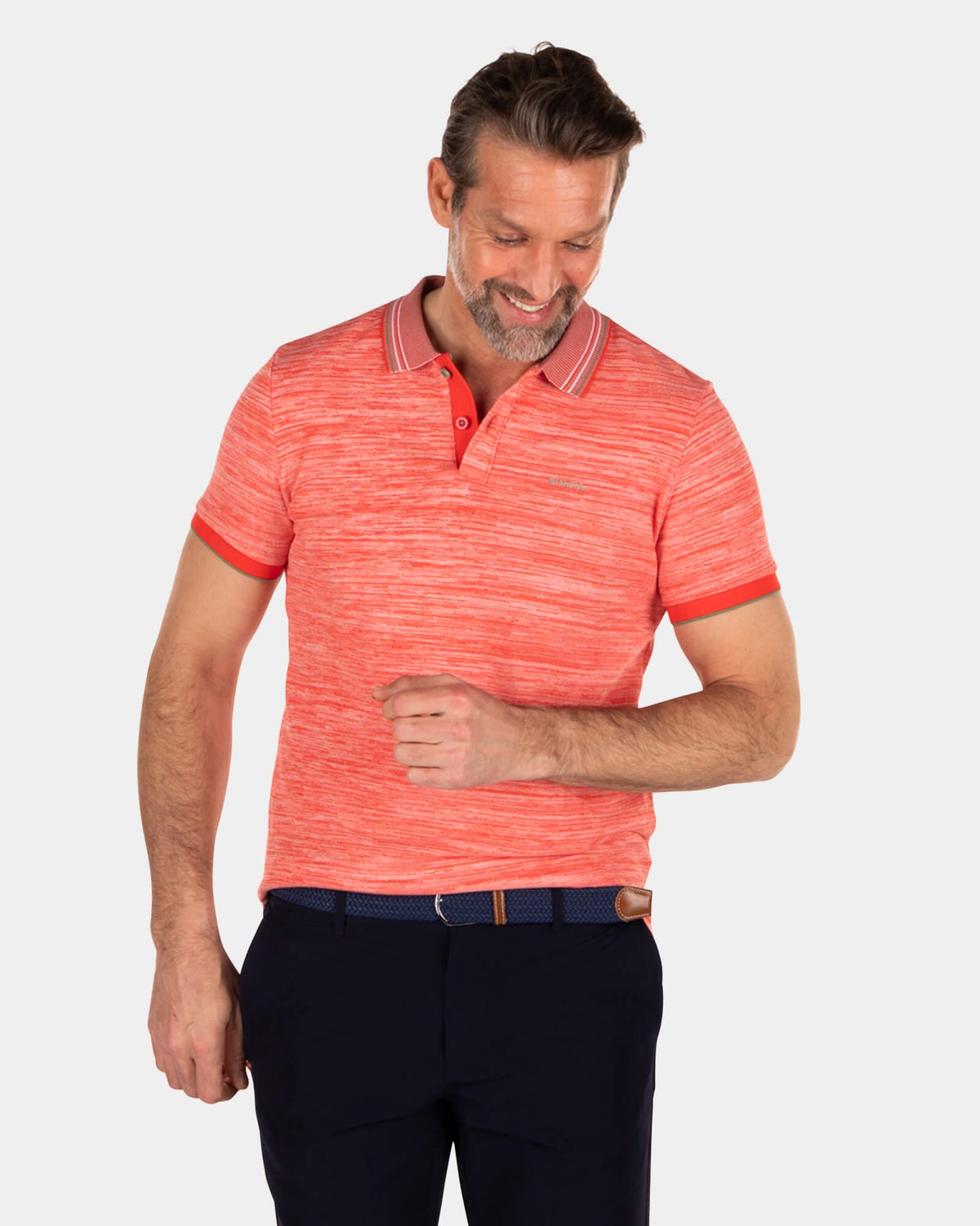 Polo de piqué de algodón - Orange Red