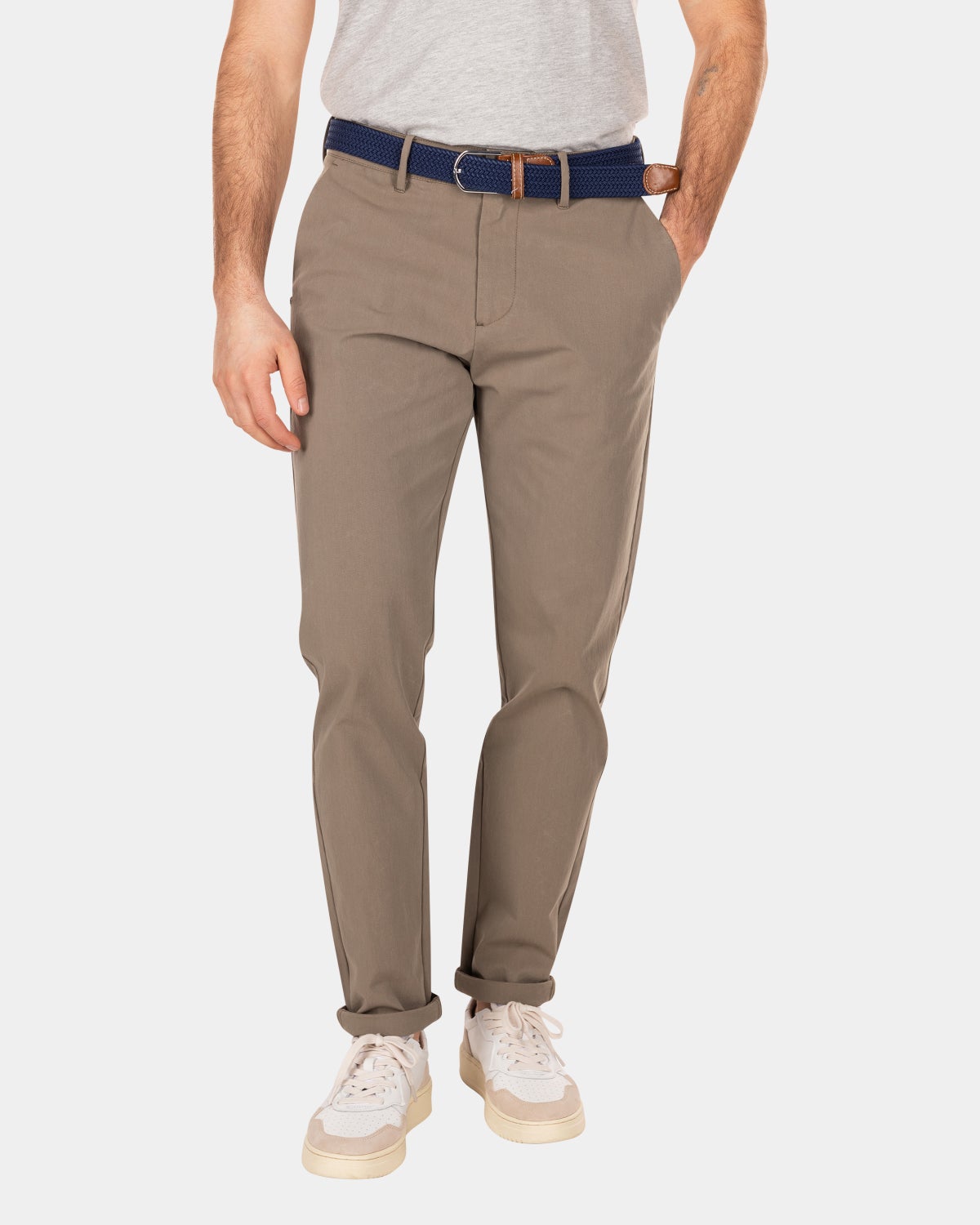 Chino uni stretch - Misty Army