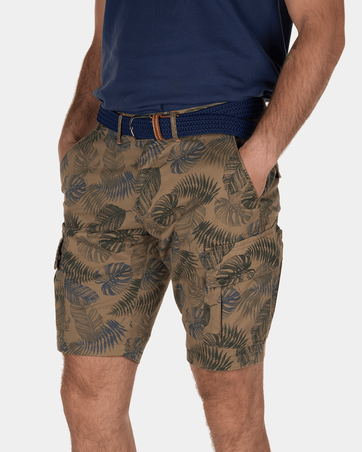 Palmerston korte broek met print - Tobacco Brown