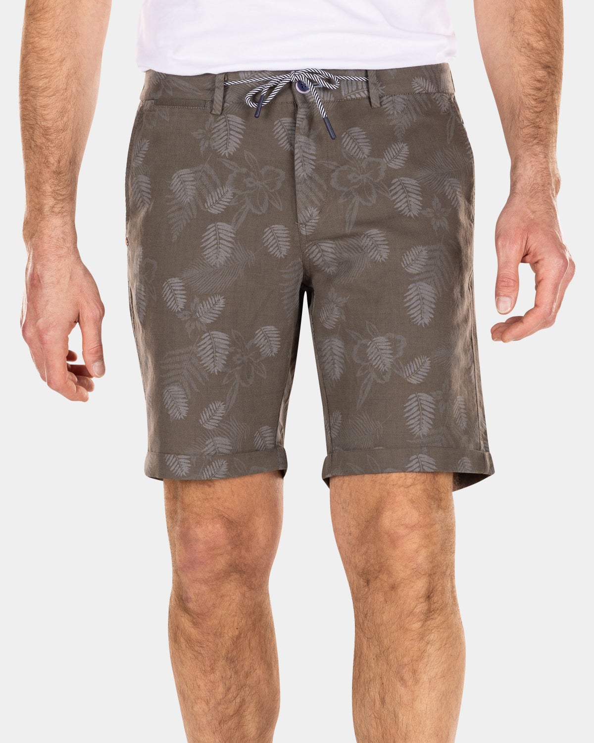 Kurze Chinohose aus Leinen - Misty Army