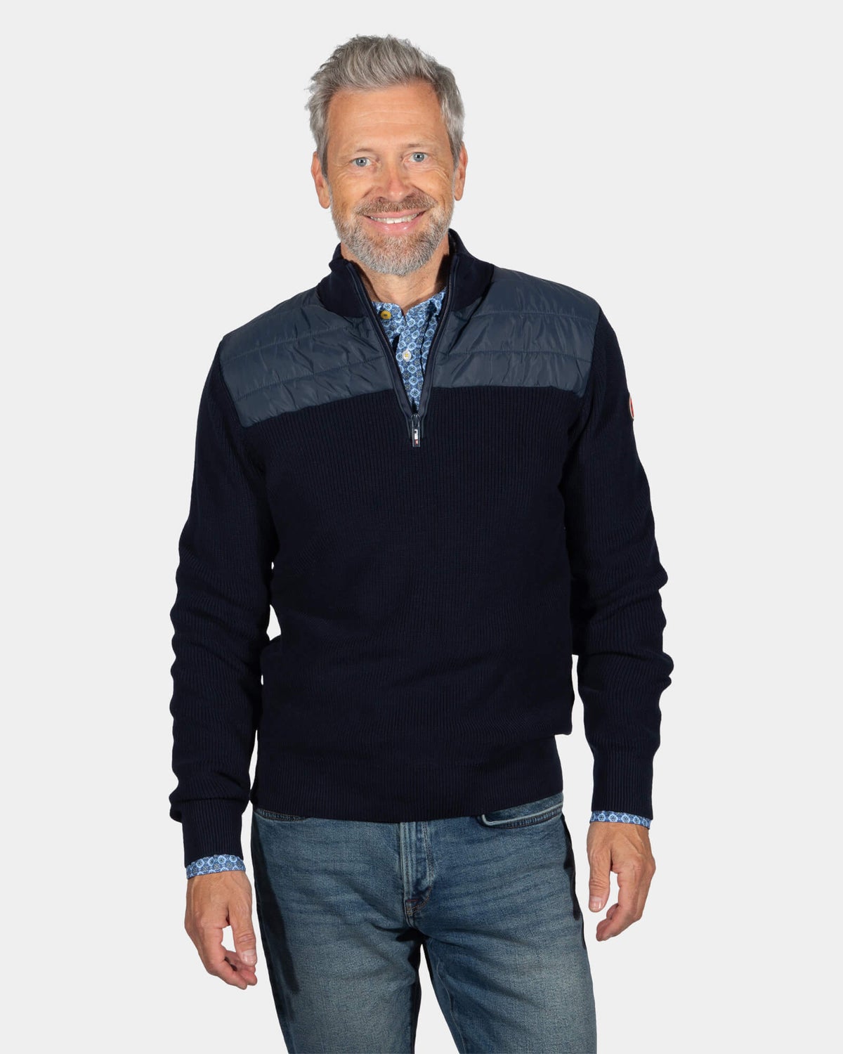 Pull avec demi zip Trinity - Ink Navy