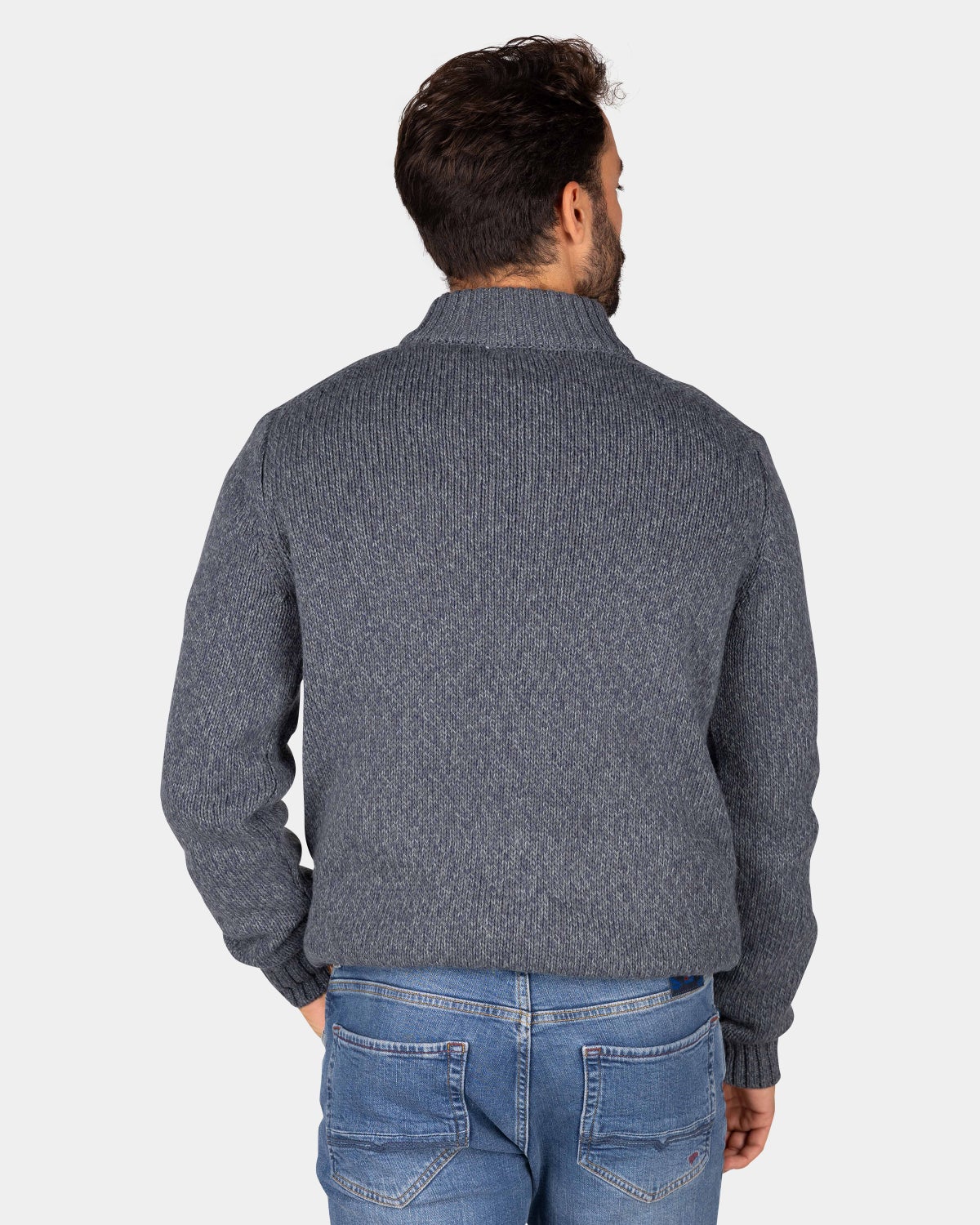 Gemêleerde grijze wollen pullover  - Ash Grey