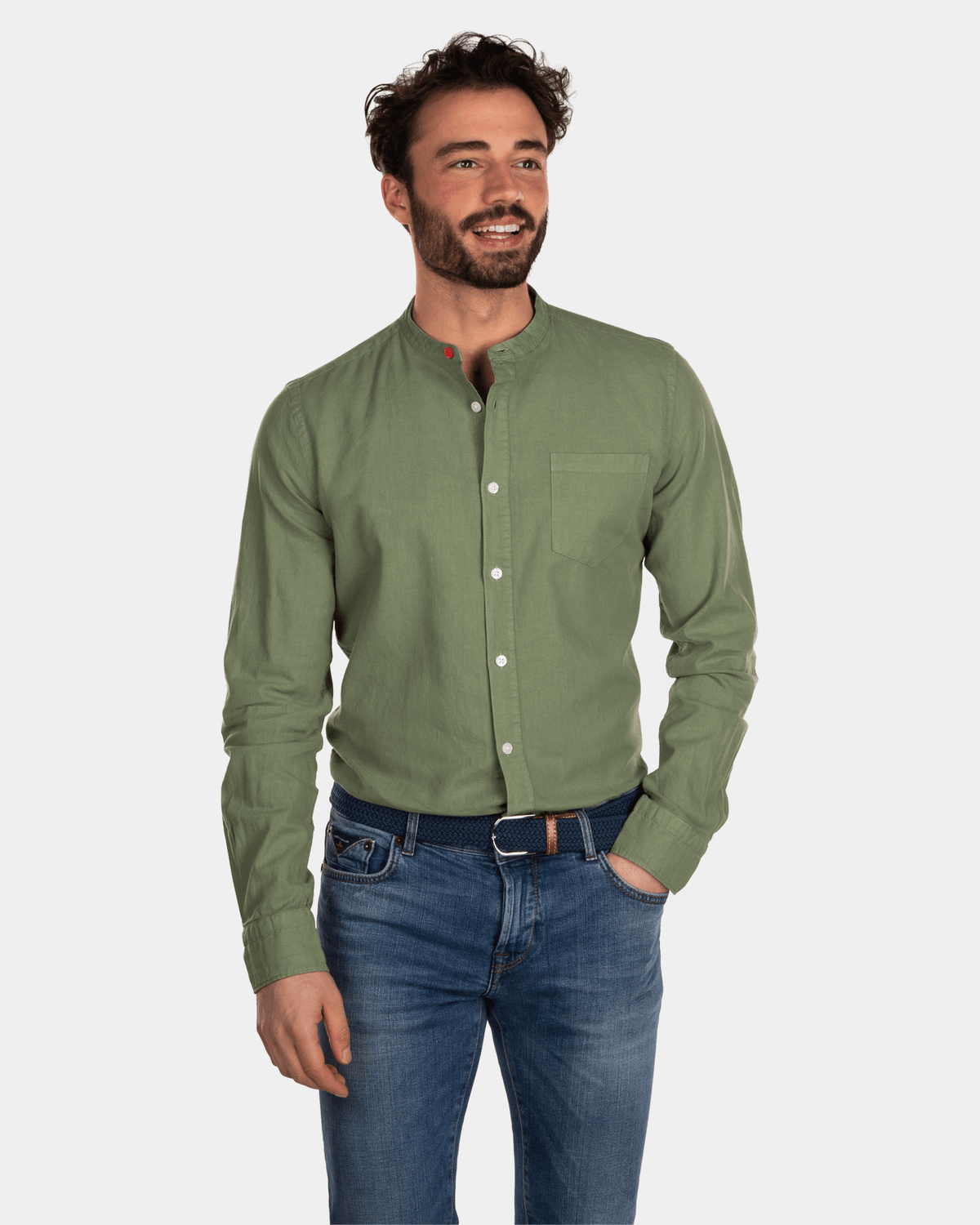 Camisa de lino sin cuello - Active Army