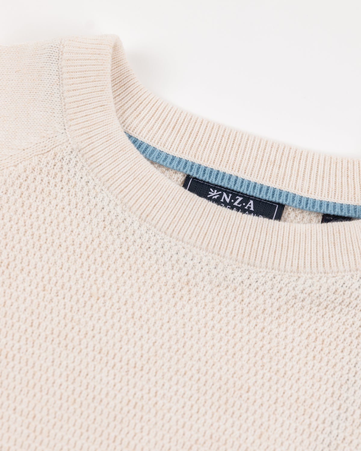 White crew neck pullover - Oat Sand