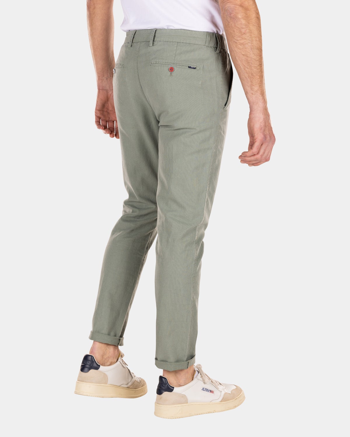 Cotton linen chino - Mellow Army