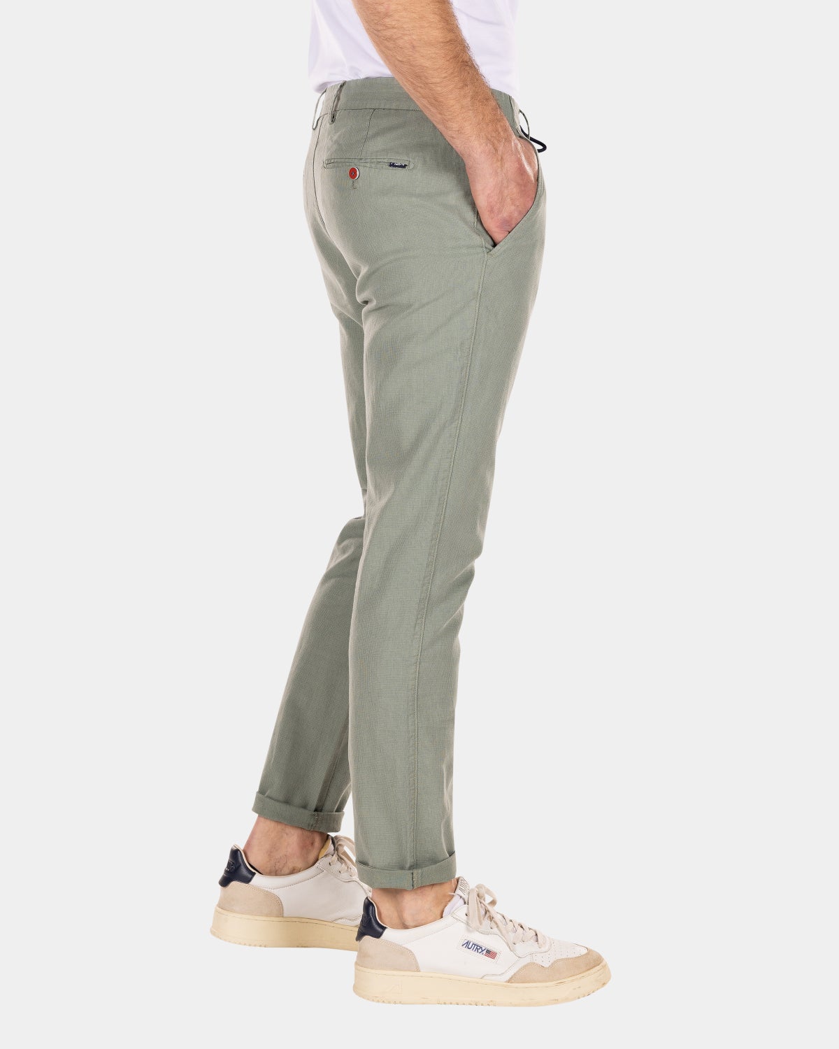 Cotton linen chino - Mellow Army