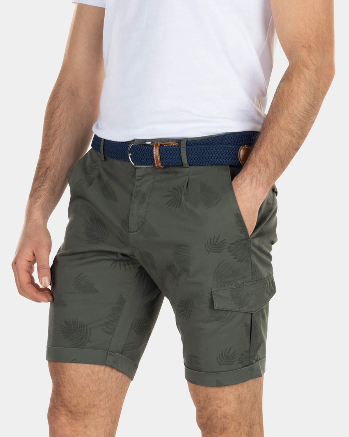 Katoenen cargo shorts met bloemenprint - High Summer Army