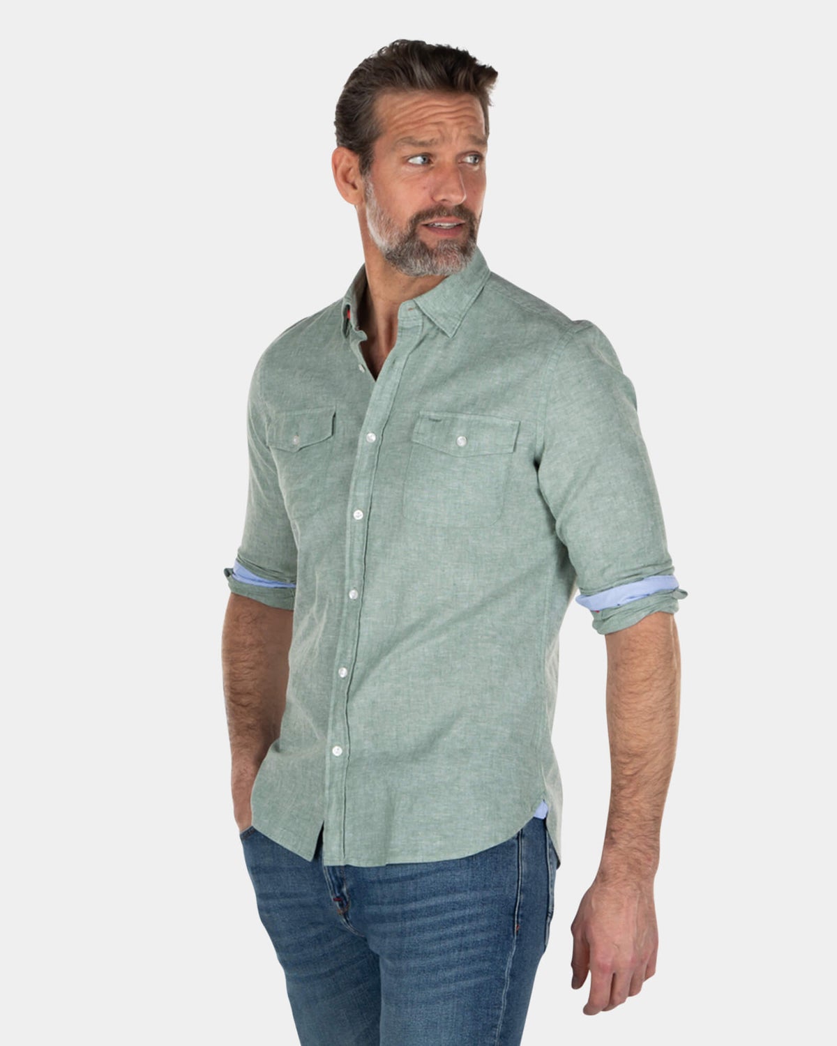 Chemise unie coton lin - Active Army