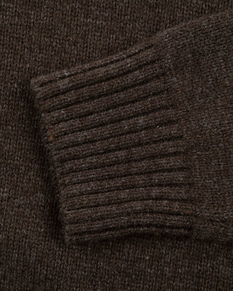 Einfarbiger Pullover mit halbem Reißverschluss - Smoked Green