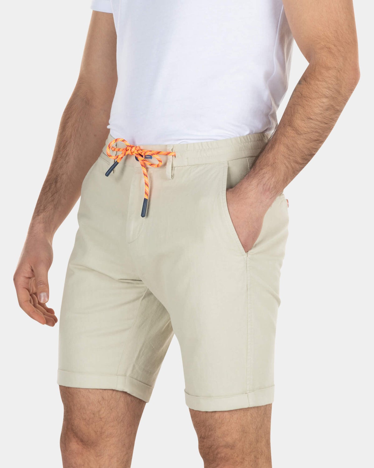 Korte chino van linnen met stretch - Light Kit