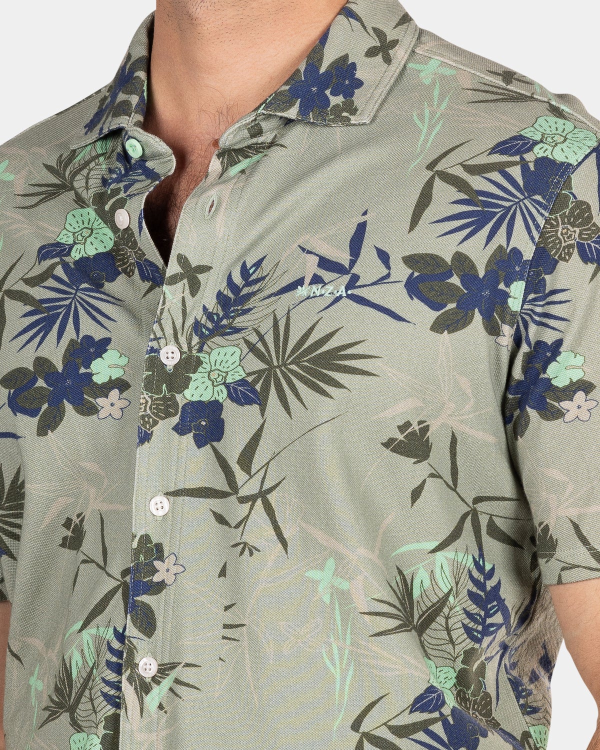 Chemise à fleurs verte - Mellow Army