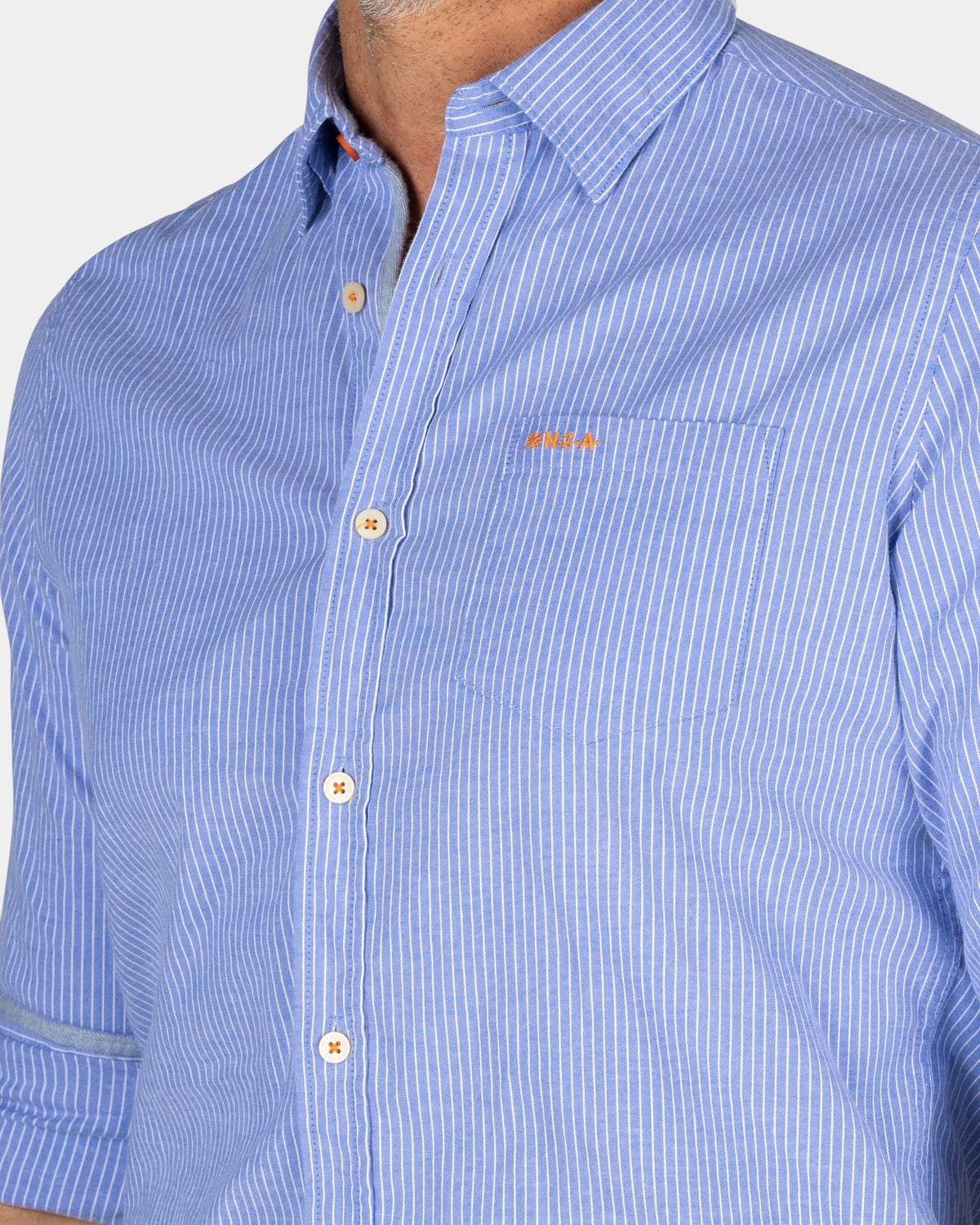 Camisa celeste rayas finas - Light Blue