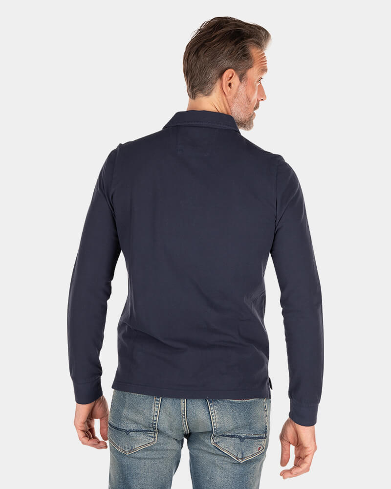 Schlichtes Poloshirt mit langen Ärmeln - Traditional Navy