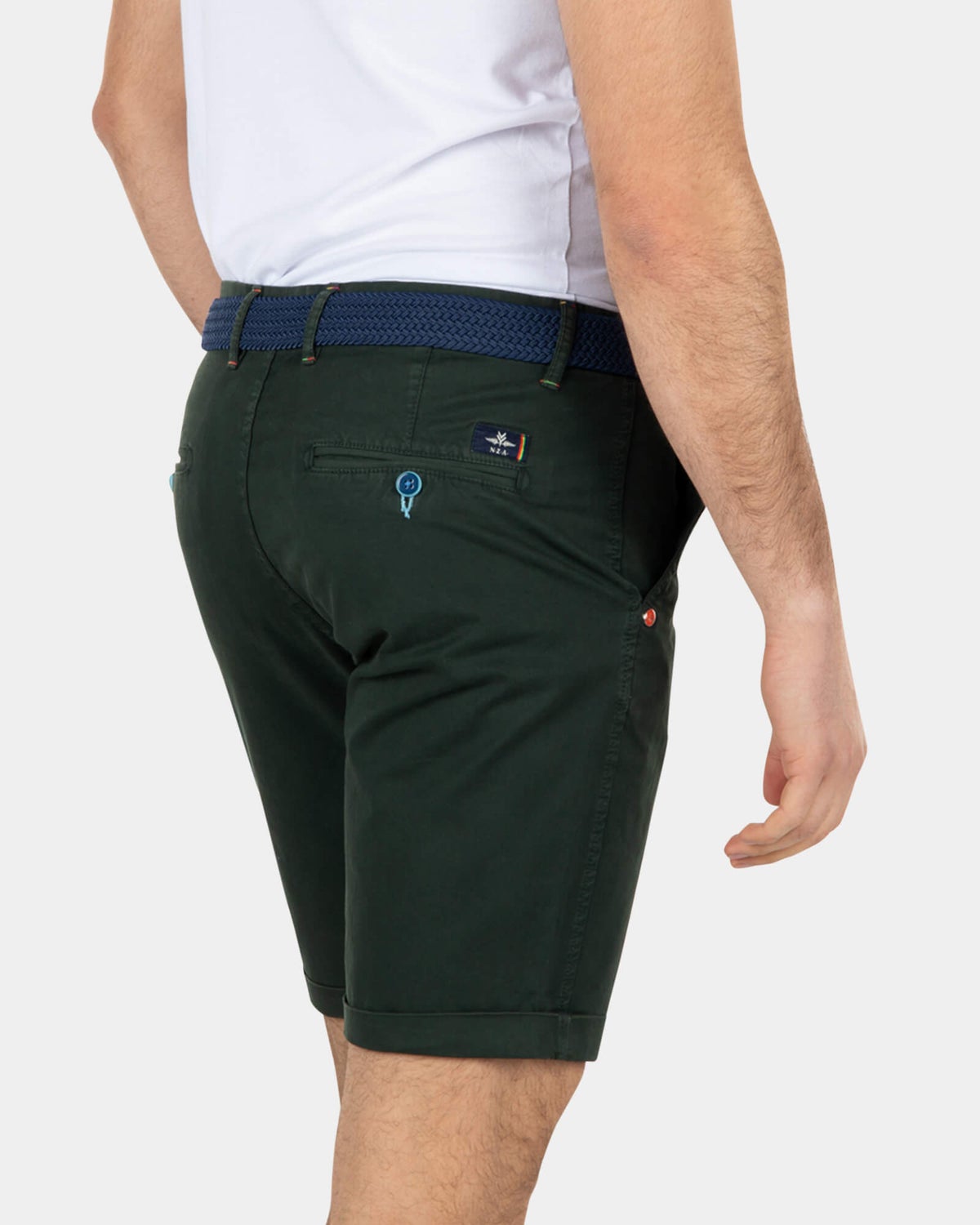 Shorts chinos de algodón elástico - Dark Pine