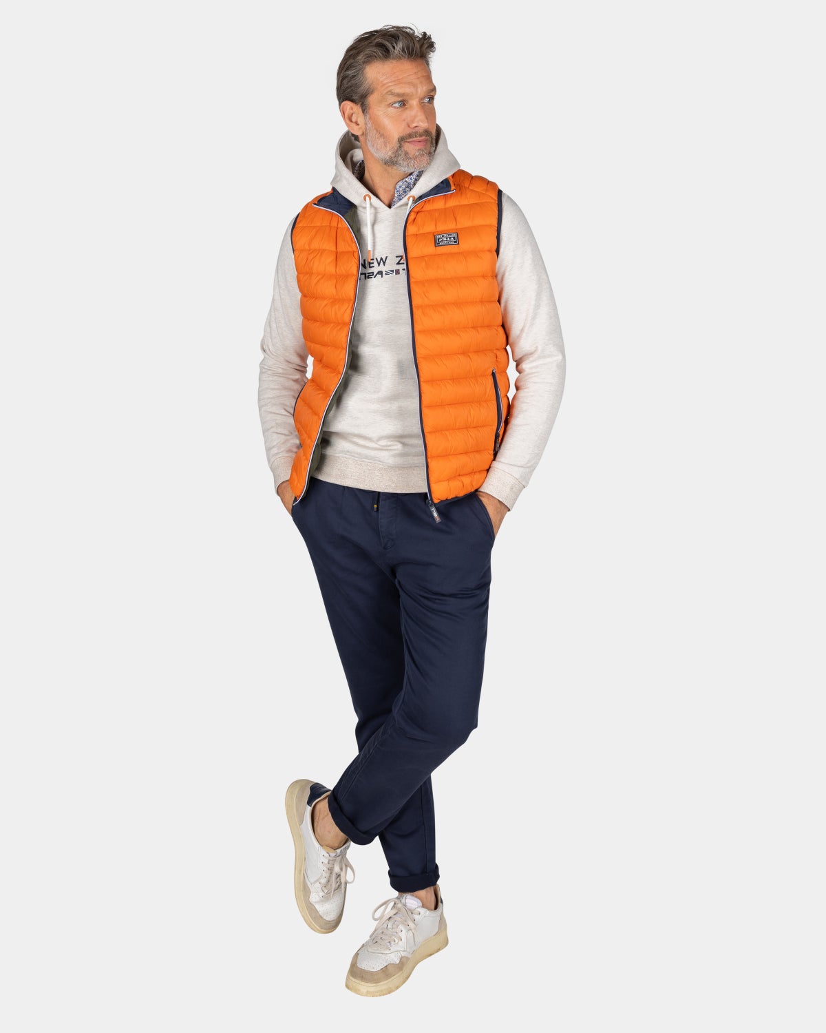 Orange quilted bodywarmer - Almond Orange