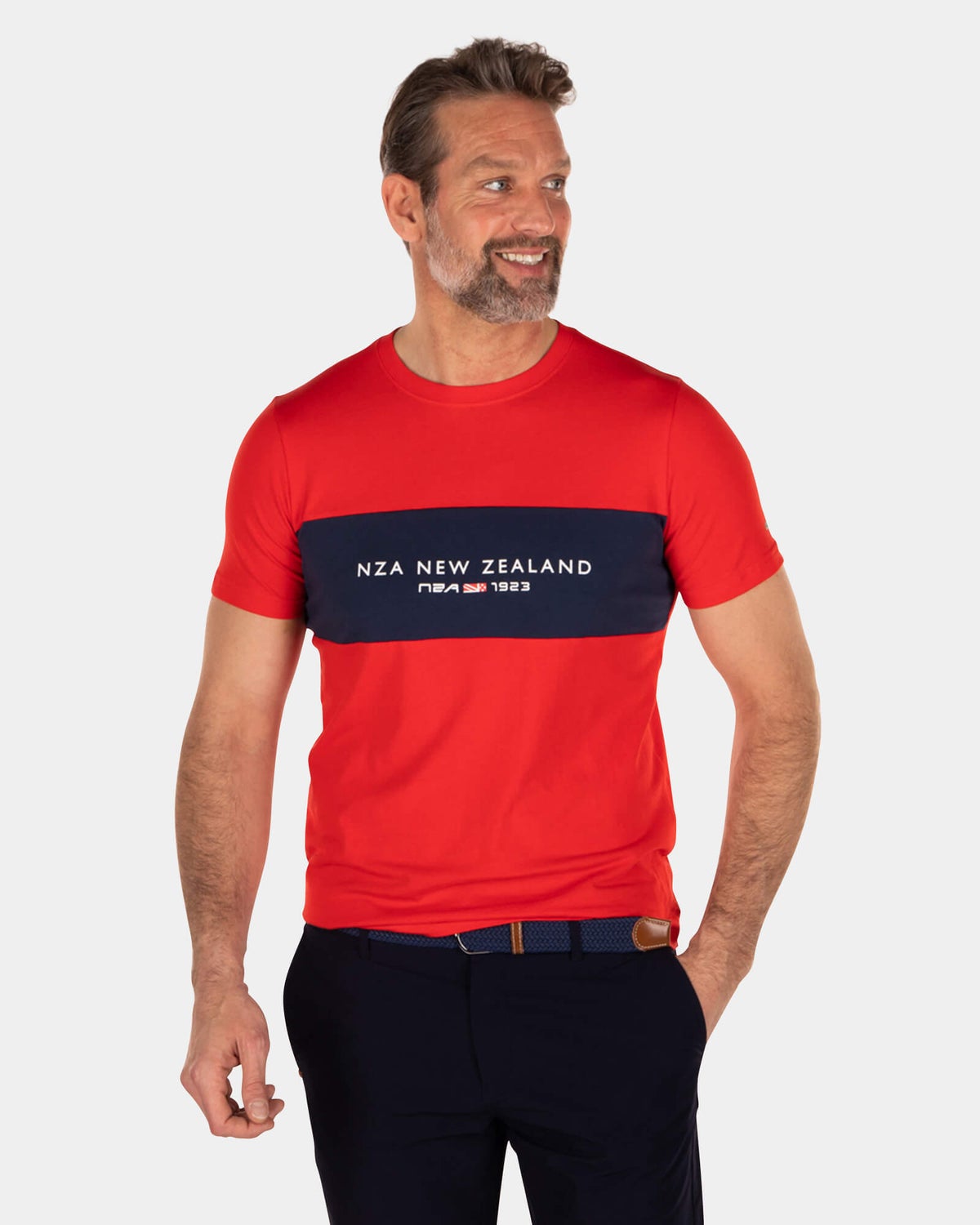 Baumwoll-T-Shirt mit Rundhalsausschnitt - Orange Red