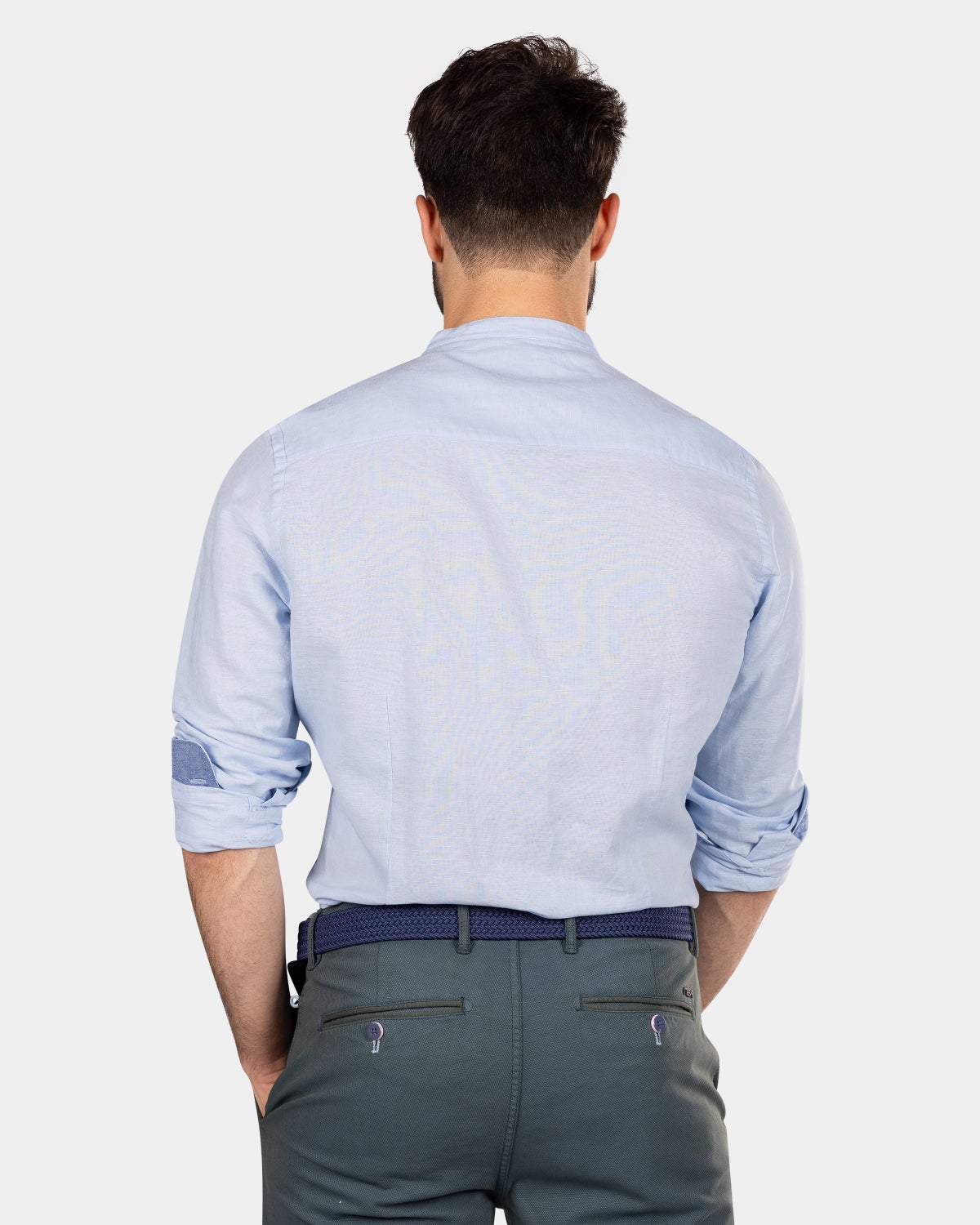 Plain shirt without collar - Rhythm Blue