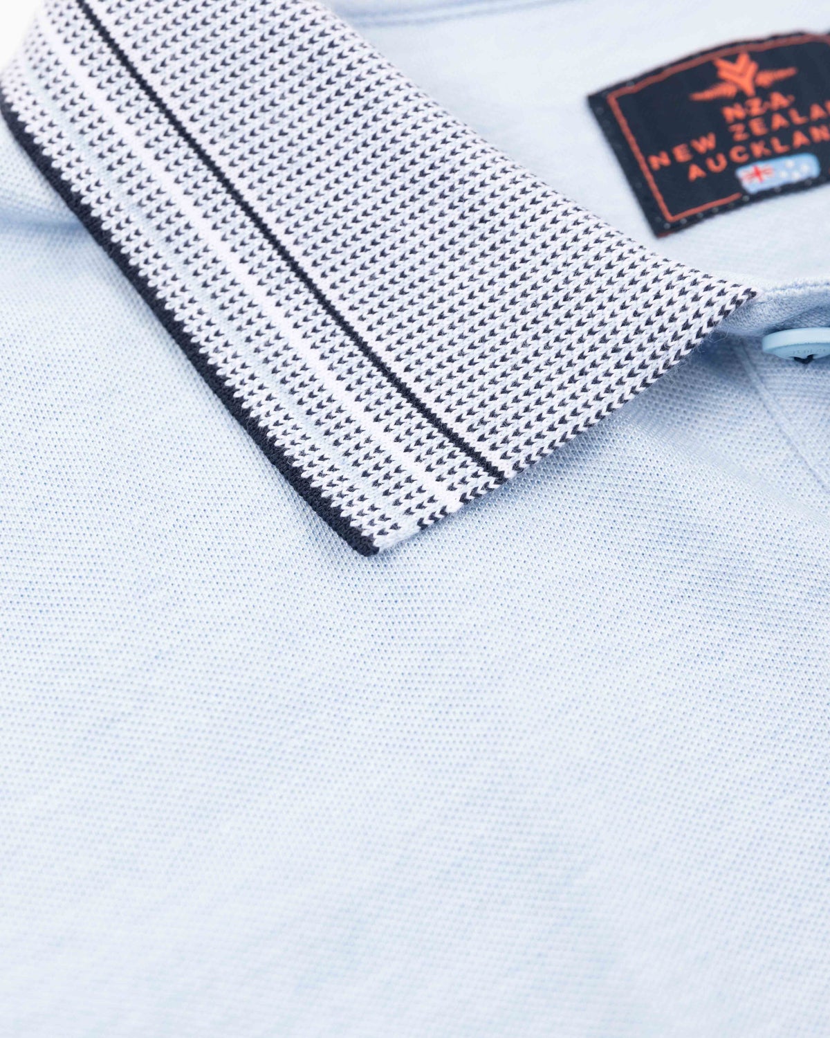 Einfarbiges Poloshirt mit kurzen Ärmeln - Rhythm Blue