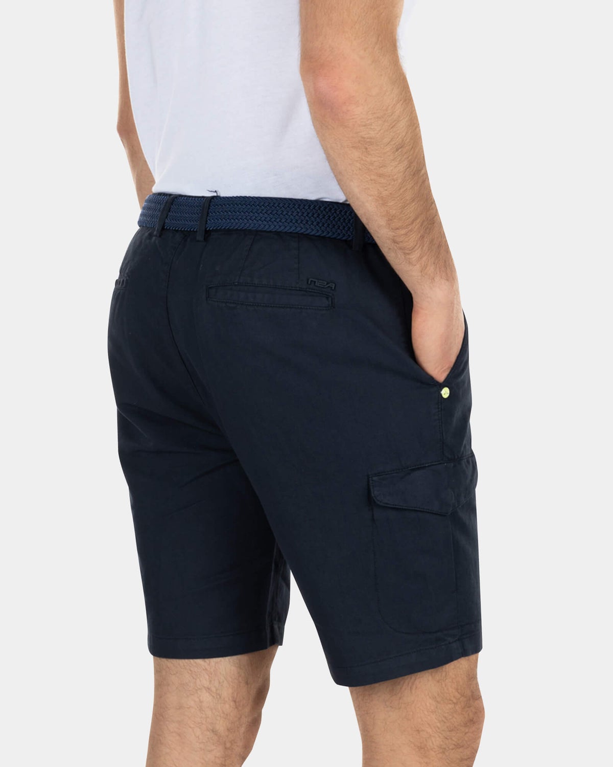 Schlichte Cargo-Shorts mit Leinen - High Summer Navy