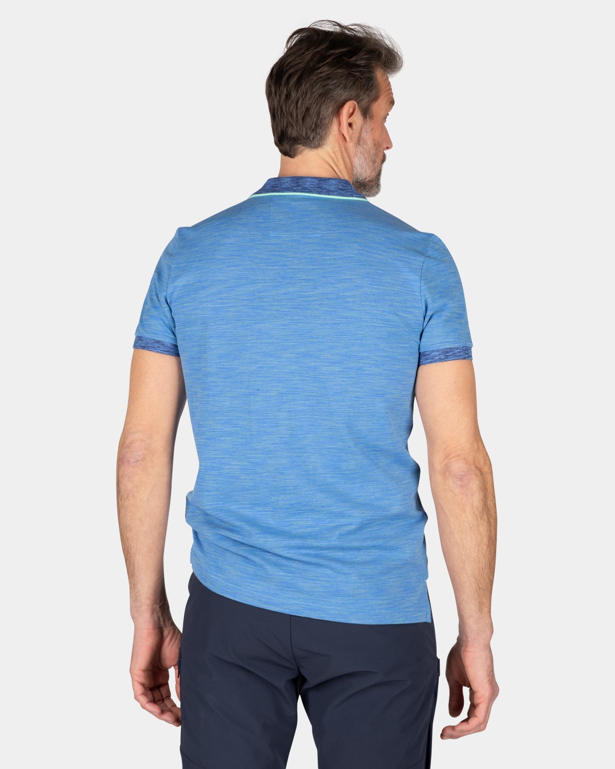 Schlichtes, blaues Poloshirt aus Baumwolle - Bed Blue