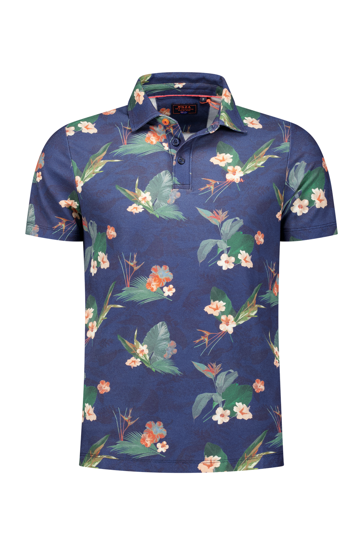 Dunkelblaues Hemd mit groﾧen Blumen - Ocean Navy