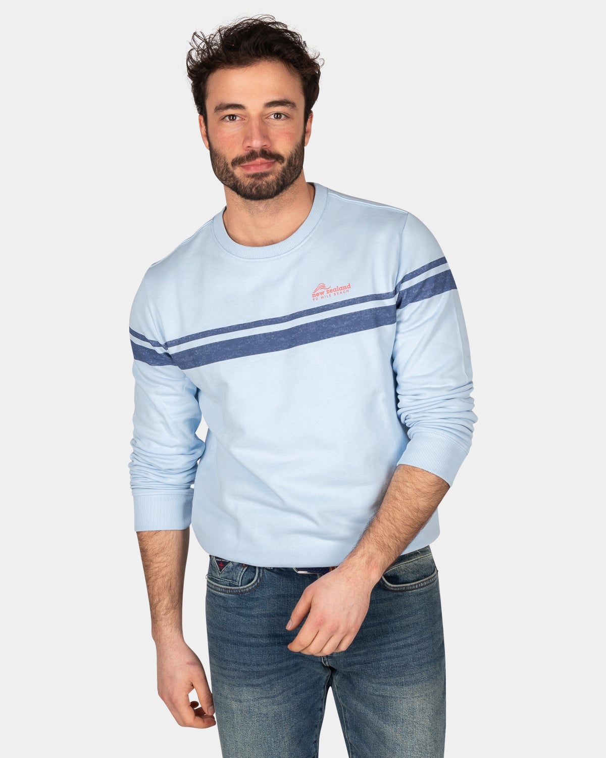 Katoenen longsleeve met ronde hals - Rhythm Blue