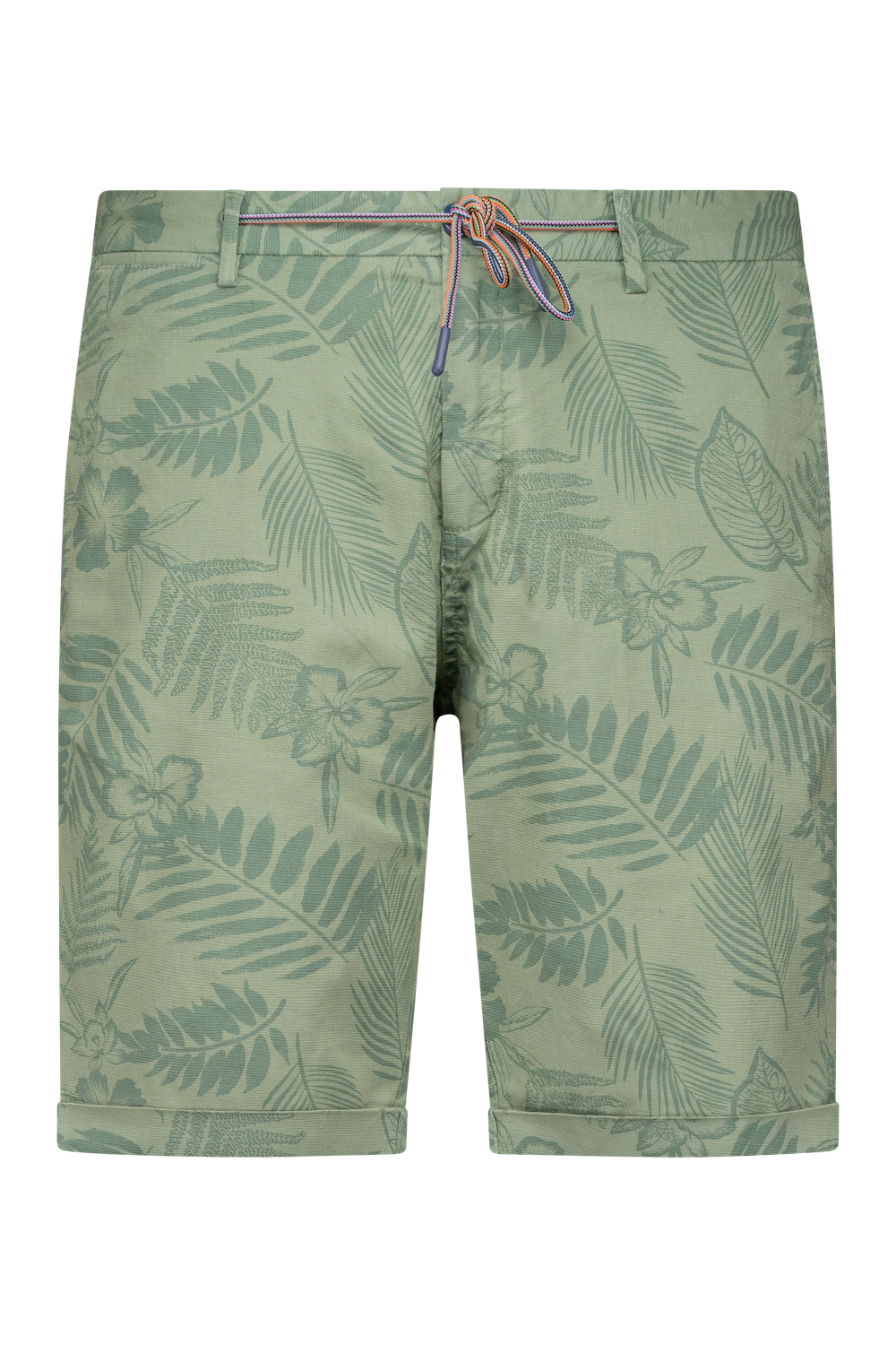 Shorts with leaf print - Soft Olive