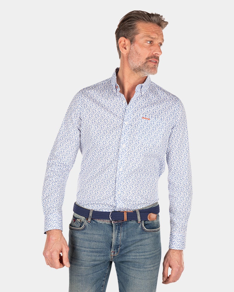 Camisa de algodón estampada azul - Rhythm Blue