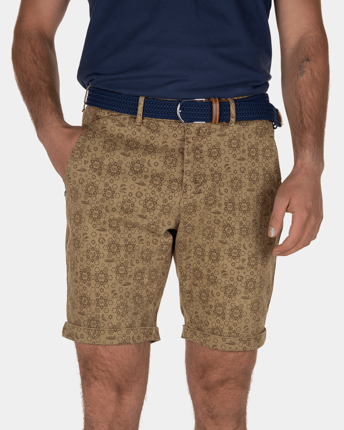 Shorts with print Plimmerton - Tobacco Brown