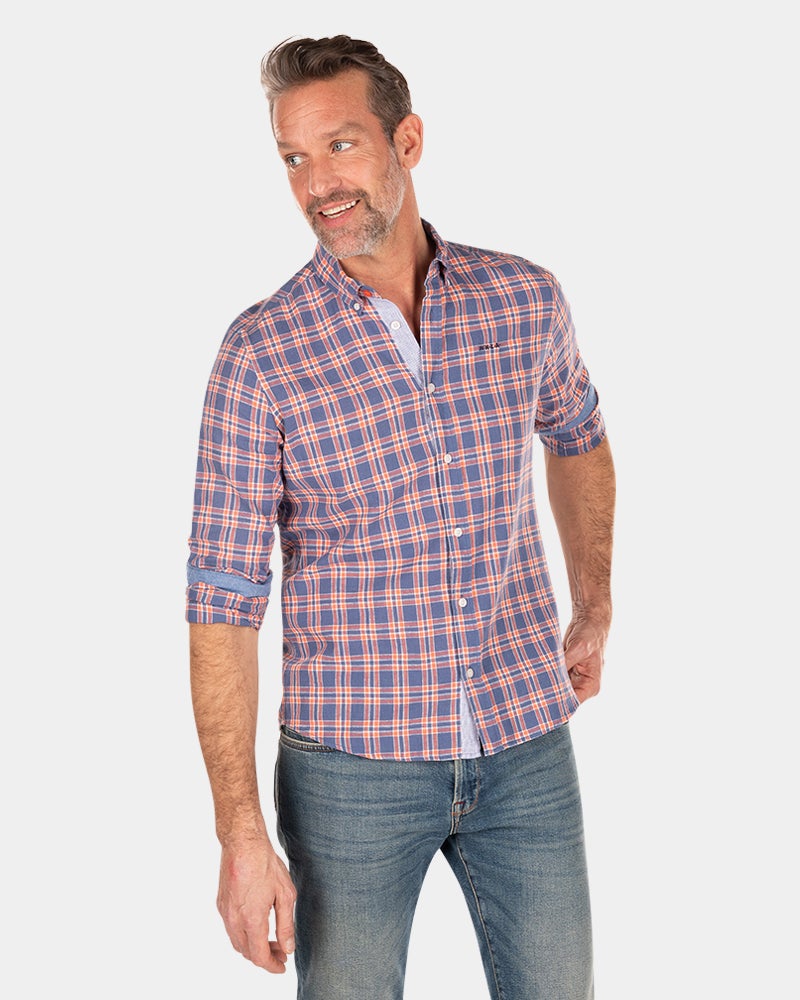 Camisa cuadros azul y rosa - Dusk Navy