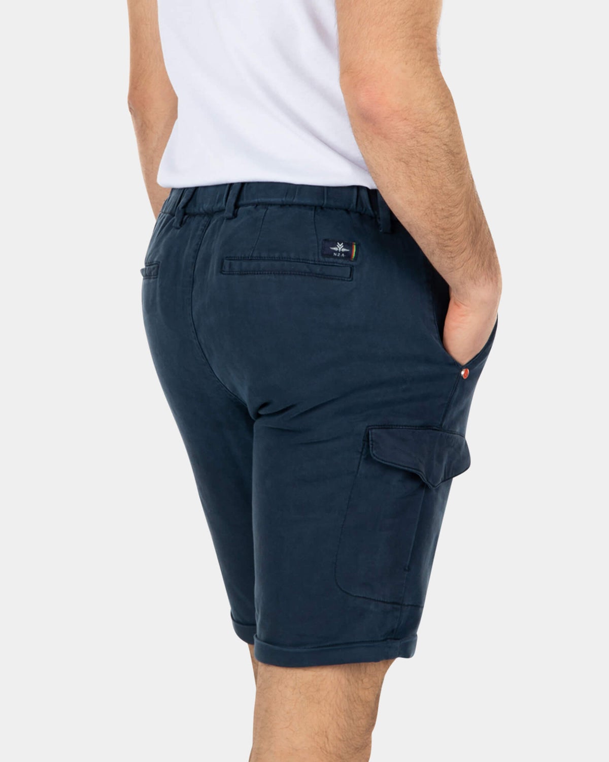 Short cargo en coton lyocell - Key Navy