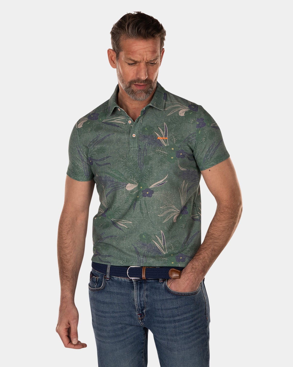 Polo met bloemenprint - High Summer Army