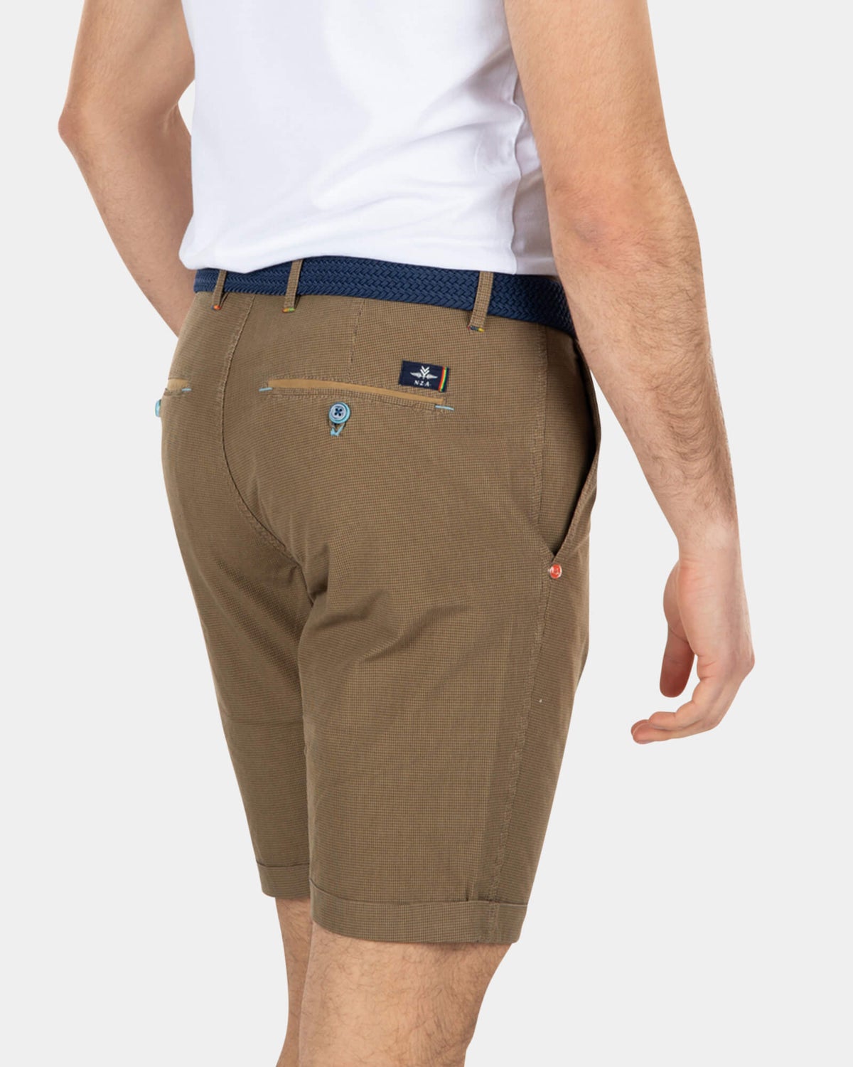 Katoenen chino korte broek - Tobacco Brown