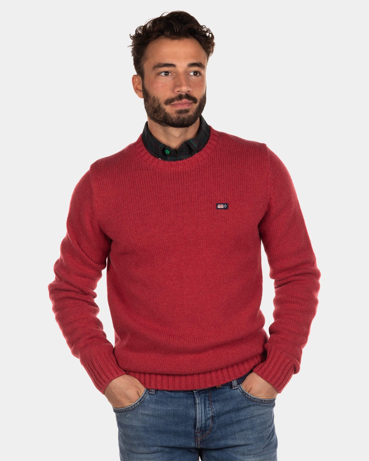 Pullover mit Rundhalsausschnitt Stag - Cardinal Red