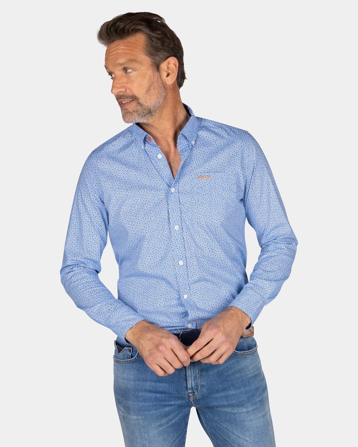 Light blue poplin shirt - Frozen Blue