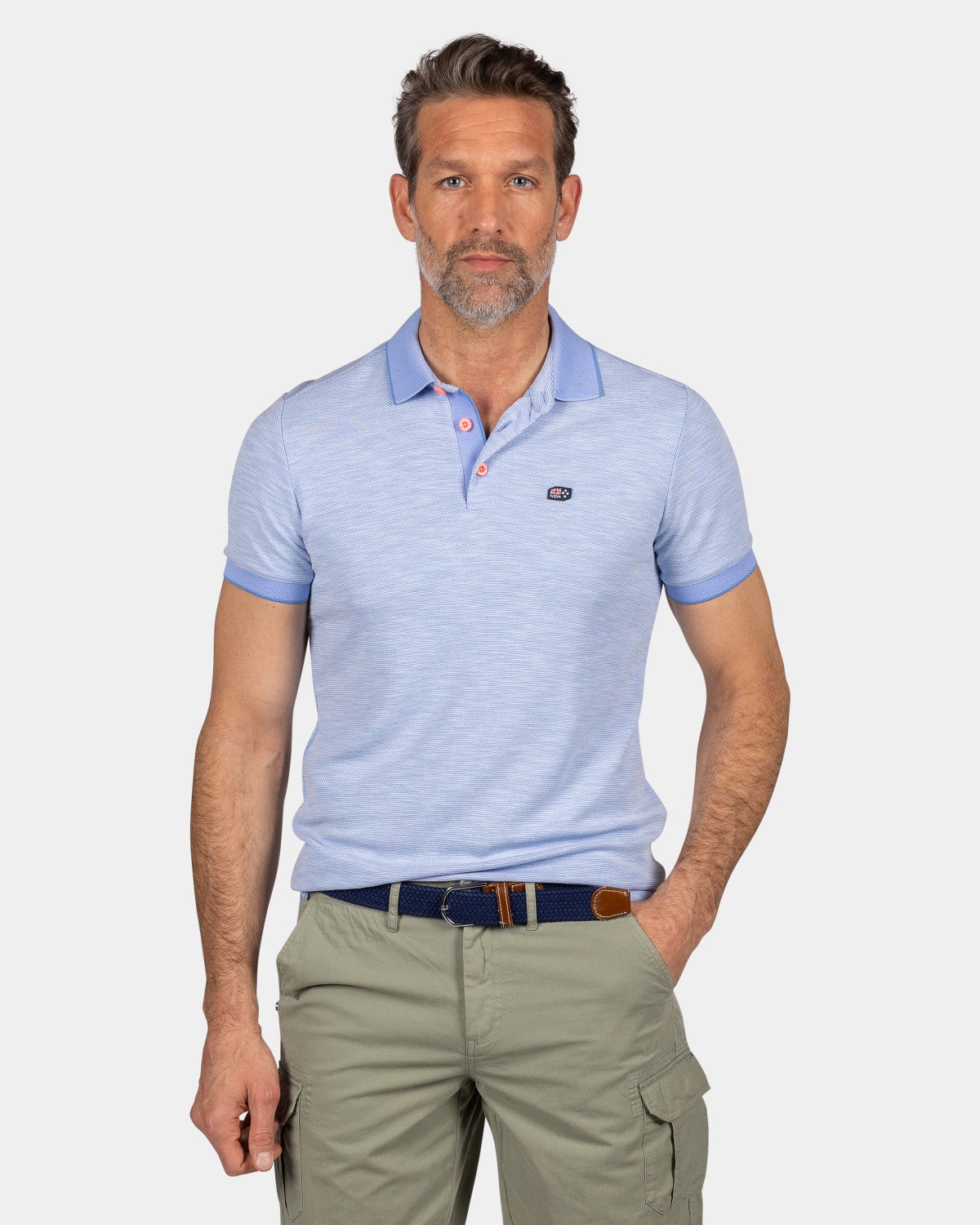 Plain polo made of durable material - Bed Blue