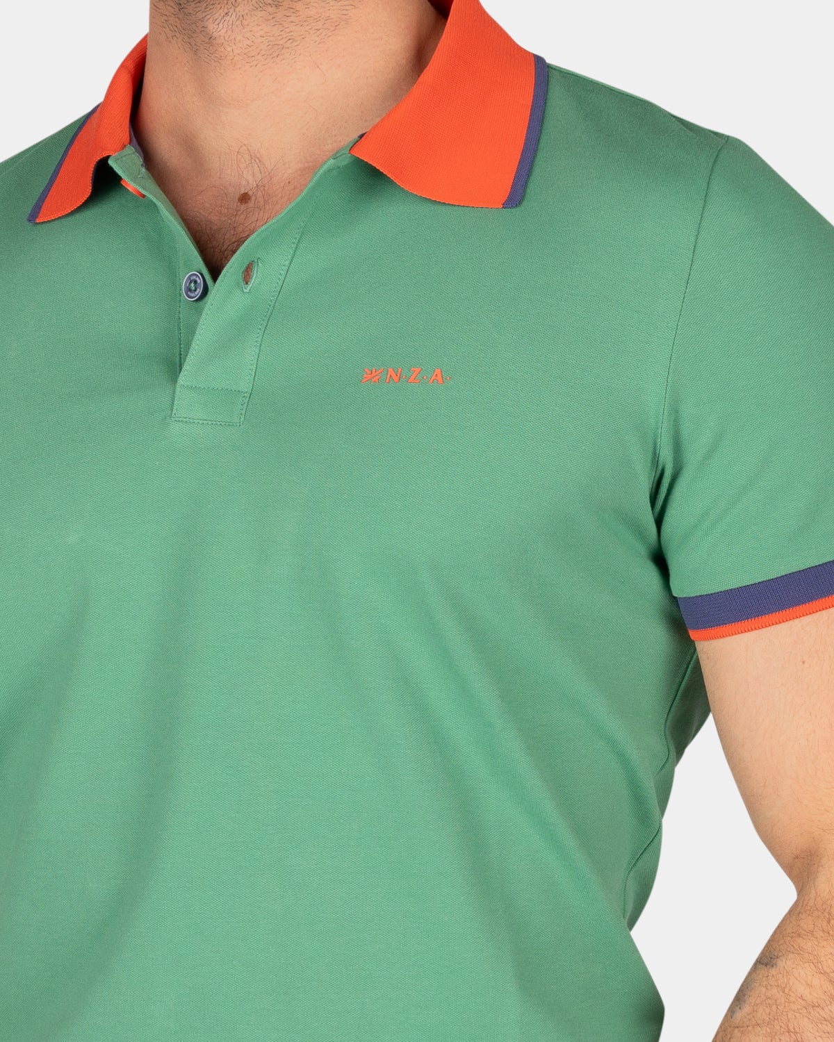 Sportliches Uni-Polo - Amazon Green