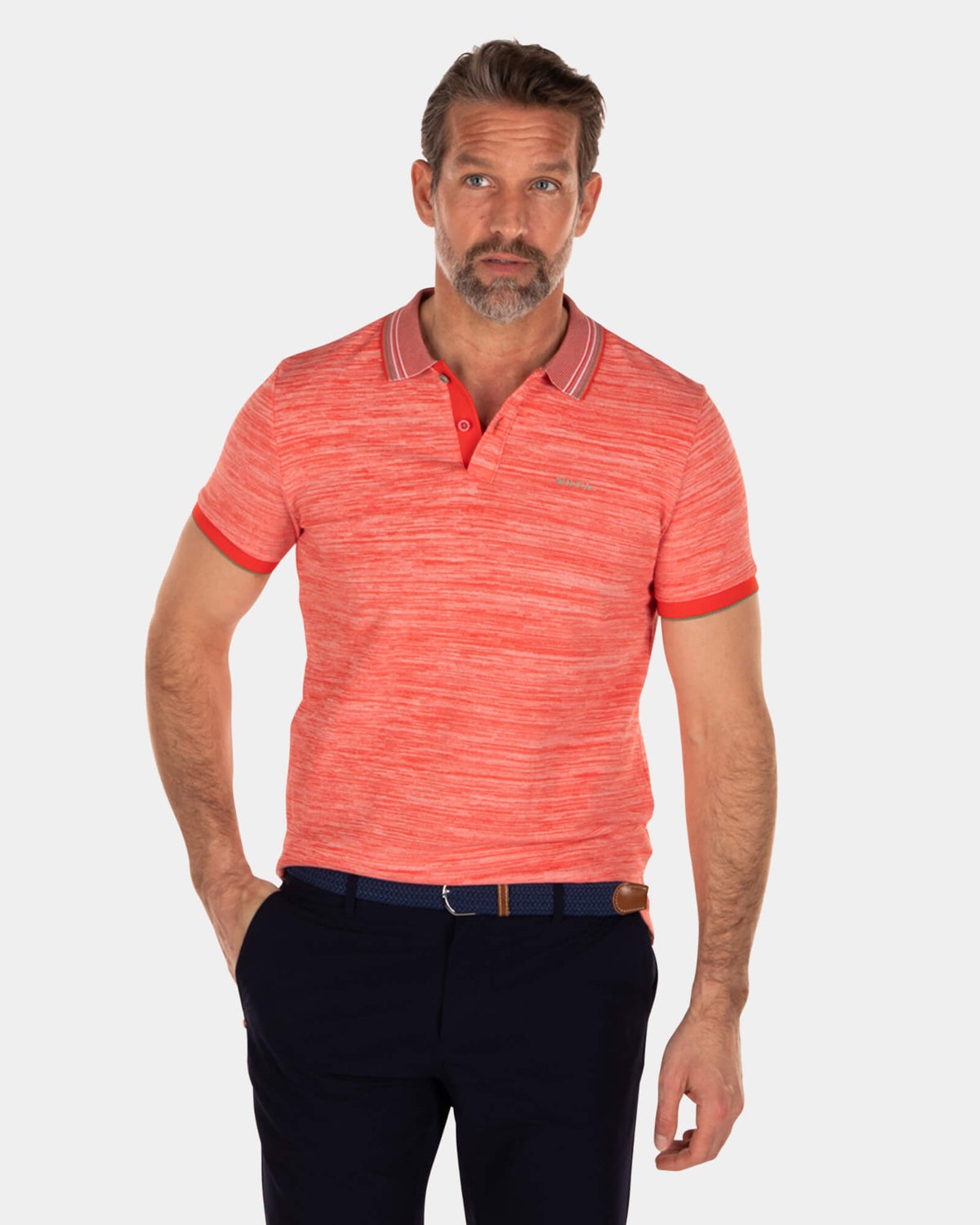 Polo de piqué de algodón - Orange Red